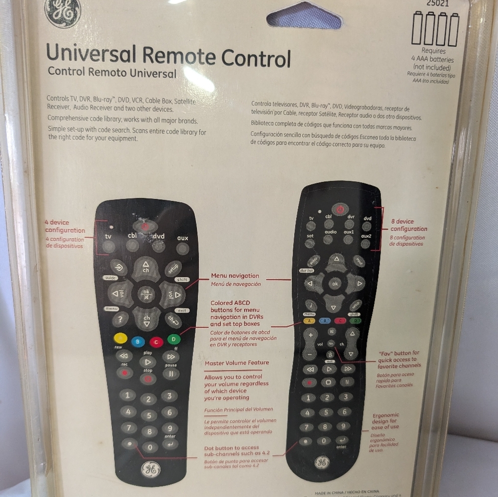 GE Universal Remote Control Set - Picture 5 of 7